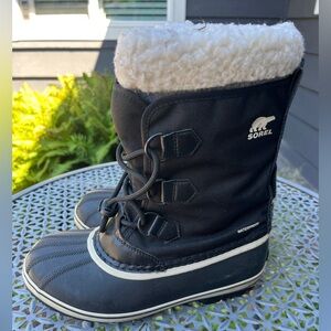 Sorel Black and Cream Winter Boots